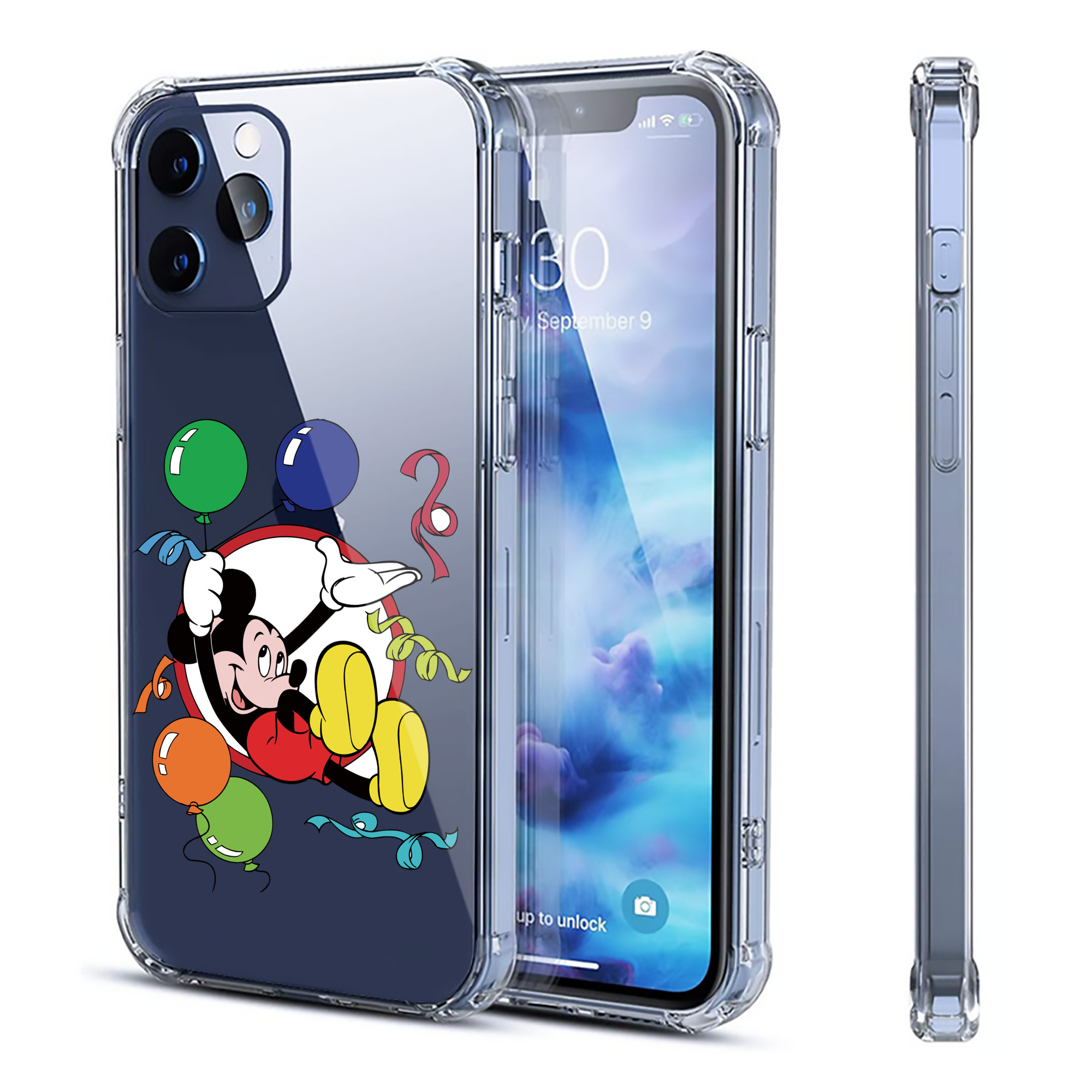 （画像用） ミッキーマウス Mickey Mouse 【iPhone 12シリーズ対応】透明スマホケース（クリアソフトケース）